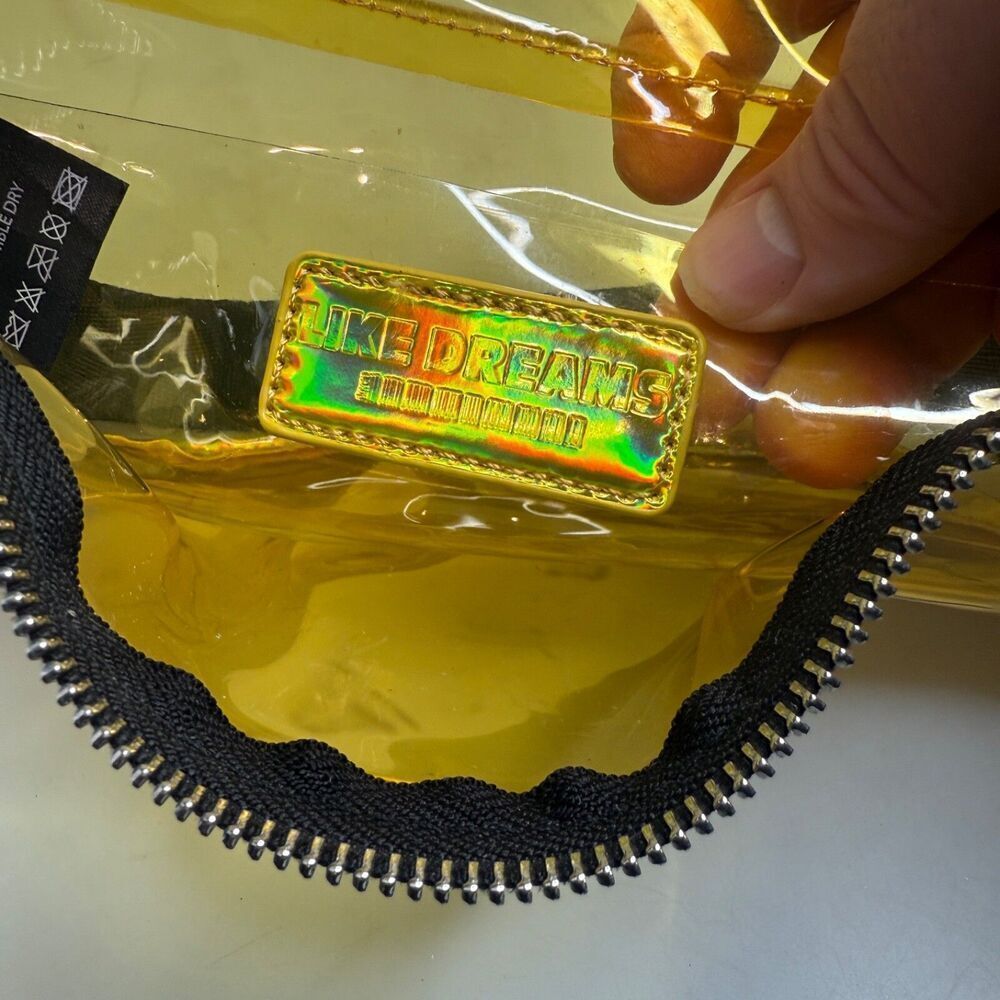 Like Dreams Yellow Clear Fanny Pack Waist Crossbody Bag 11"x6"x3" GUC Adjustable - Picture 11 of 16